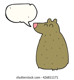 freehand drawn speech bubble cartoon bear