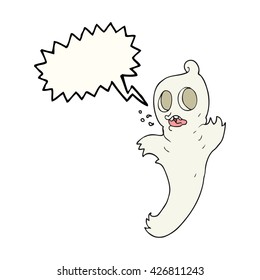 freehand drawn speech bubble cartoon ghost