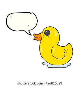 freehand drawn speech bubble cartoon rubber duck
