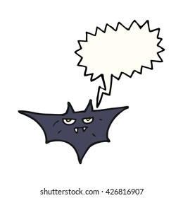Cartoon halloween-Fledermaus in freehand gezeichnet