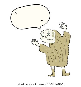 freehand drawn speech bubble cartoon halloween ghoul