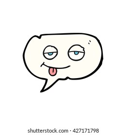 freehand gezeichnete Sprechblase Cartoon müde Augen