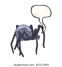 freehand drawn speech bubble cartoon creepy spider
