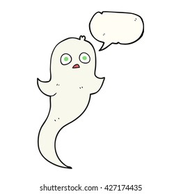 caricatura de burbuja de discursos dibujada a mano libre fantasma de halloween