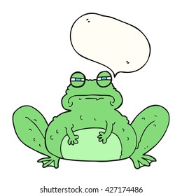 freehand drawn speech bubble cartoon frog