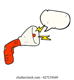 freehand gezeichnete Sprechblase Cartoon Megaphon