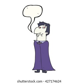 Cartoon-Vampire in freehand-gezeichneter Sprache
