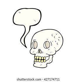 freehand drawn speech bubble cartoon halloween skull