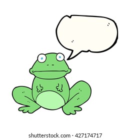 freehand drawn speech bubble cartoon frog