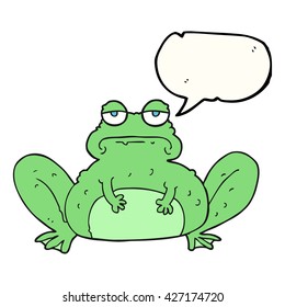 freehand drawn speech bubble cartoon frog