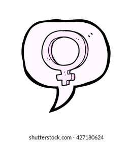 símbolo femenino de la burbuja de la voz dibujada a mano libre