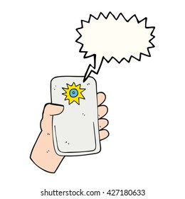 freehand drawn speech bubble cartoon camera taking photo
