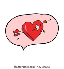 freehand drawn speech bubble cartoon arrow through heart freehand drawn speech bubble cartoon