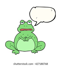 freehand drawn speech bubble cartoon frog