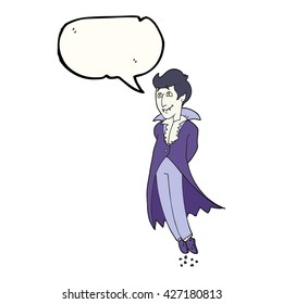 freehand drawn speech bubble cartoon vampire