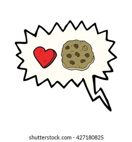 freehand drawn speech bubble cartoon cookie