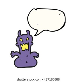 freehand drawn speech bubble cartoon little alien