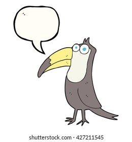 caricatura de burbuja de habla dibujada a mano libre en toucan
