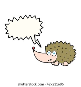 freehand drawn speech bubble cartoon hedgehog