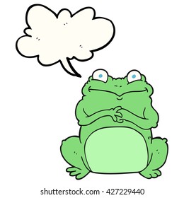 freehand drawn speech bubble cartoon funny frog