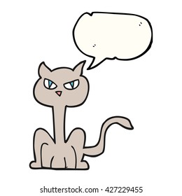 freehand drawn speech bubble cartoon angry cat