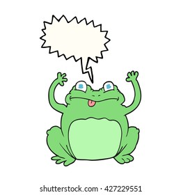 freehand drawn speech bubble cartoon funny frog