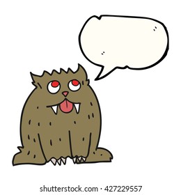 freehand drawn speech bubble cartoon beast