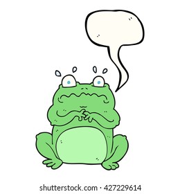 freehand drawn speech bubble cartoon funny frog