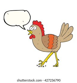 freehand drawn speech bubble cartoon chicken