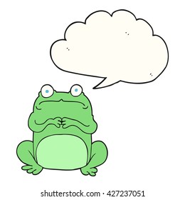 freehand drawn speech bubble cartoon nervous frog