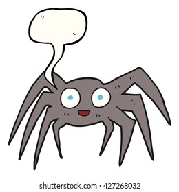freehand drawn speech bubble cartoon spider
