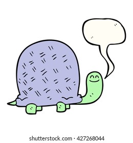freehand drawn speech bubble cartoon turtle