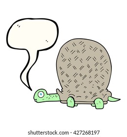 freehand drawn speech bubble cartoon tortoise