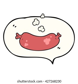 freehand drawn speech bubble cartoon hot sausage