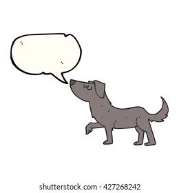 freehand drawn speech bubble cartoon dog