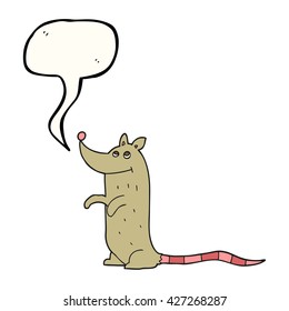 freehand drawn speech bubble cartoon rat