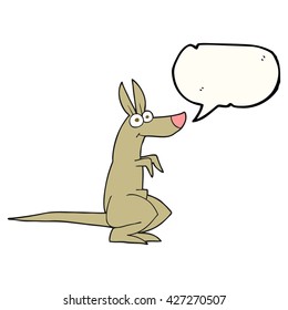 freehand drawn speech bubble cartoon kangaroo