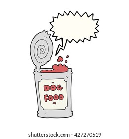 freehand drawn speech bubble cartoon dog food