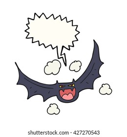 freehand drawn speech bubble cartoon halloween bat