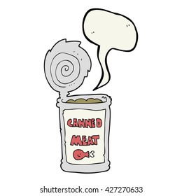 freehand drawn speech bubble cartoon canned meat