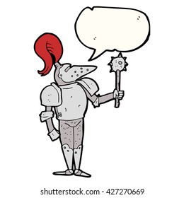caricatura de burbuja de discursos dibujada a mano libre caballero medieval