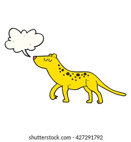 freehand drawn speech bubble cartoon leopard