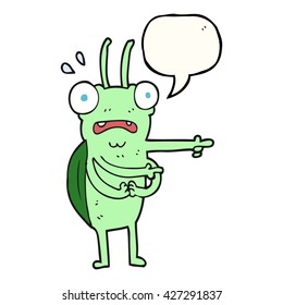freehand drawn speech bubble cartoon bug