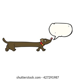 freehand drawn speech bubble cartoon dachshund