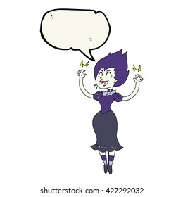 freehe-gezeichnete Redeblase Cartoon Vampirmädchen