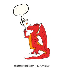 freehand drawn speech bubble cartoon happy dragon