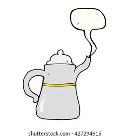 freehand drawn speech bubble cartoon coffee pot
