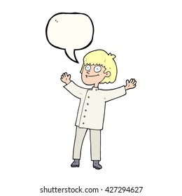 freehand drawn speech bubble cartoon chef