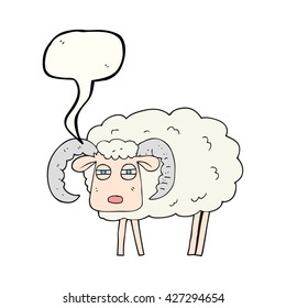 freehand drawn speech bubble cartoon ram