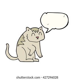 freehand drawn speech bubble cartoon cat